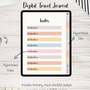 Digital Travel Journal for GoodNotes – Holiday Planner | iPad Digital Notebook PDF | Vacation Planner & Travel Log | Instant Download
