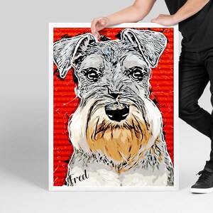 Personalized Pet Print, Custom Wood Framed or Unframed Pet Portrait on Canvas