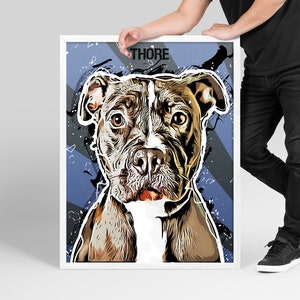 Custom Pet Portrait | Framed Dog Portrait | Digital Dog Art Pet Commission | Custom Dog Picture | Custom Wall Art | Personalized Home Decor