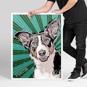 Cartoon Pet Portrait, Digital Pet Portrait, Printable Art, Custom Pet, Custom Pet Design, Pet vector, Dog Drawing, Dog Artwork
