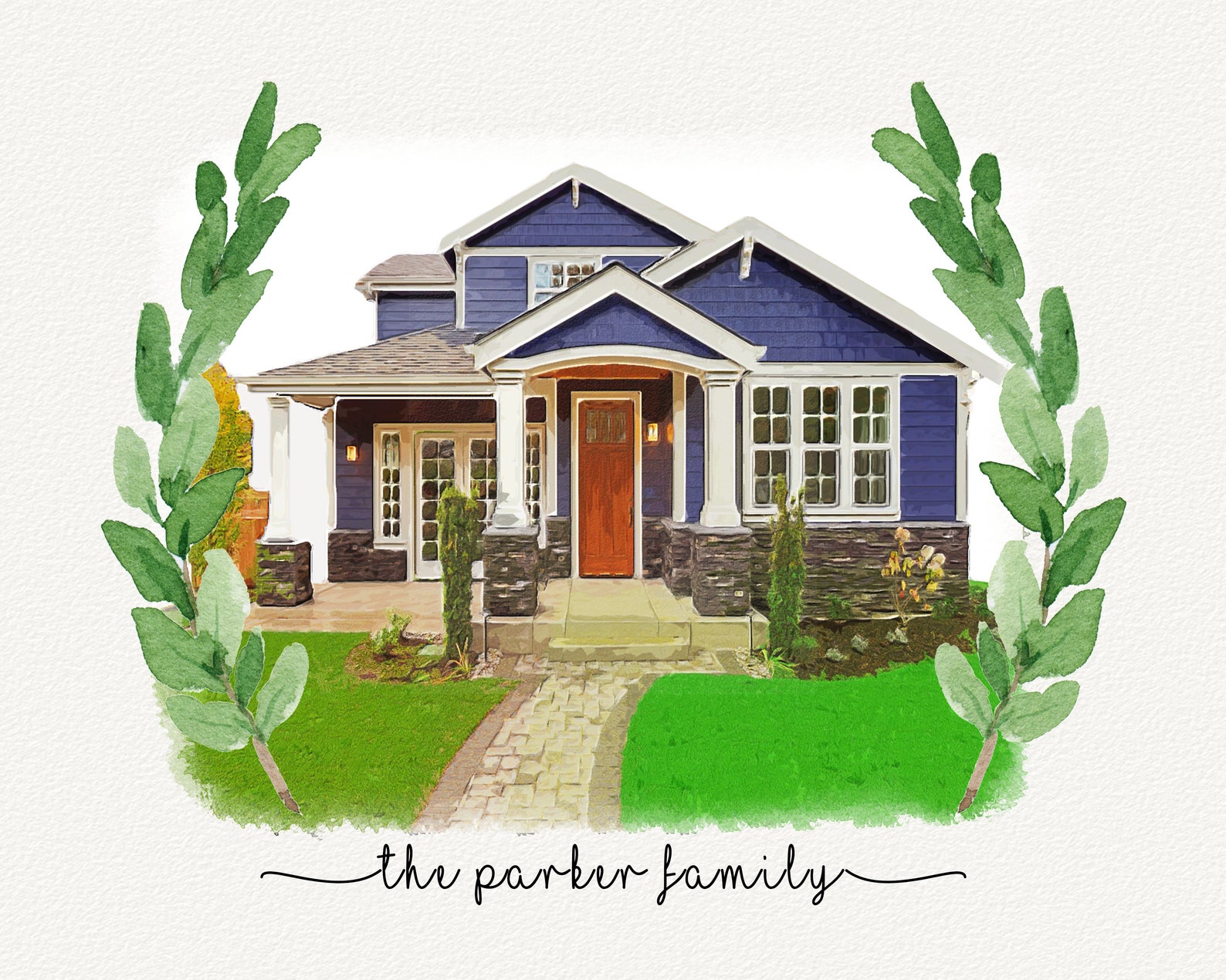 Custom Watercolor House Portrait , Personalized Housewarming Gift ...