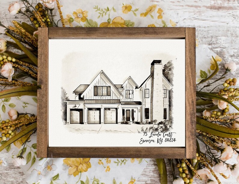 Custom Watercolor House Portrait , Personalized Housewarming Gift ...
