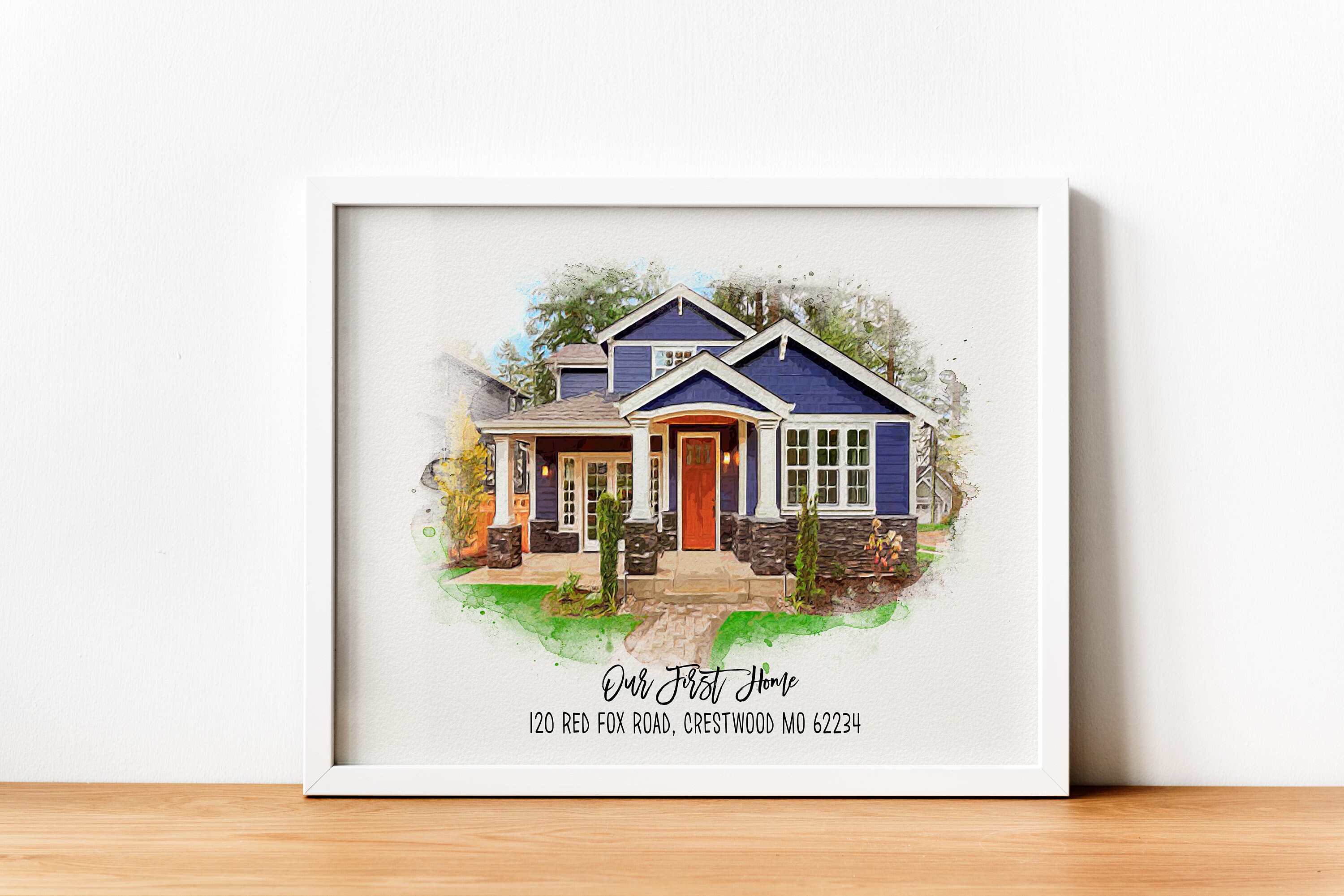 Custom Watercolor House Portrait , Personalized Housewarming Gift ...