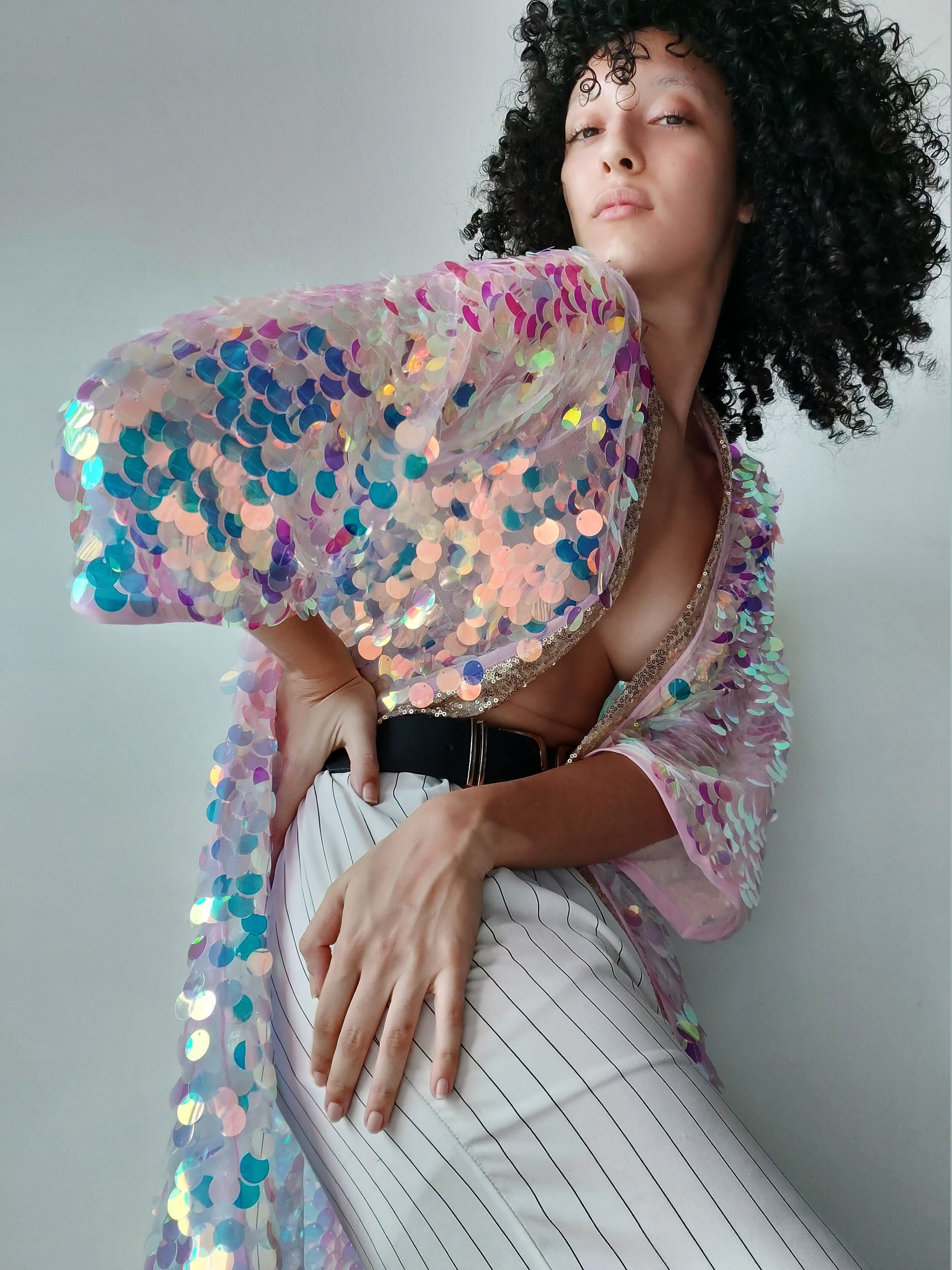 Glitter kimono jacket sale