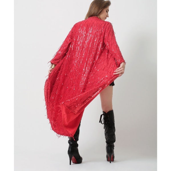 Shop Red Sequin Jacket Online Etsy