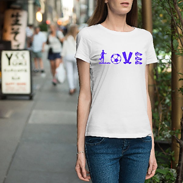 Shirt Design, T-Shirt Love Soccer PNG SVG dxf eps for Iron on HTV