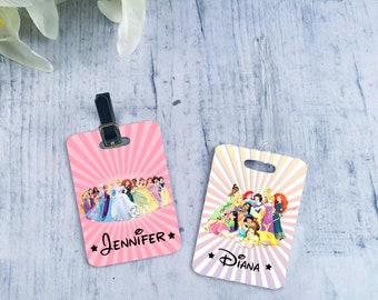 Disney Princess Luggage Tag, Disney Luggage Tag, 2 Sided Disney Princess Tag, Bag Tag, Travel Tag, Personalized Luggage Tag, Travel Gift