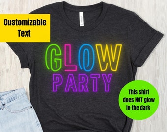 Custom Neon Glow Party Shirt, Personalized Birthday Shirts