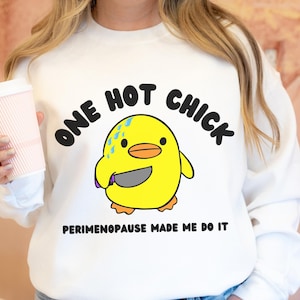 Funny Perimenopause T-Shirt, One Hot Chick Design image 5