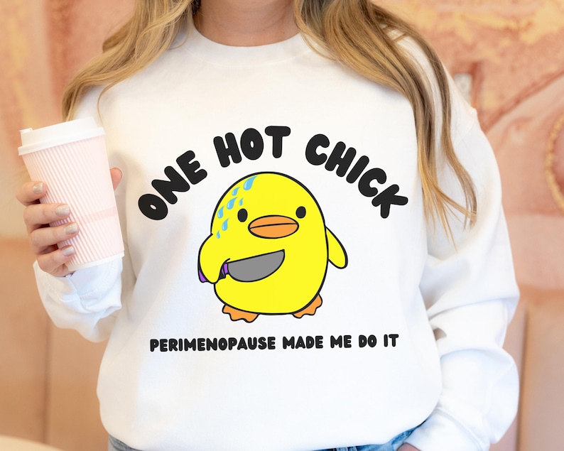 Funny Perimenopause T-Shirt, One Hot Chick Design image 5