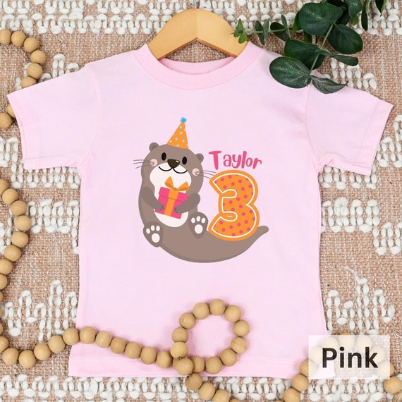 Otter Personalized Birthday Shirt, Toddler Birthday Tee
