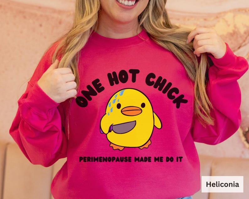 Funny Perimenopause T-Shirt, One Hot Chick Design image 7