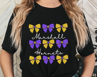 Custom School Mascot Bow T-Shirt, Sport Mom Fashion