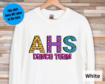 Custom Leopard Print School Sweatshirt, Neon Mascot Hoodie