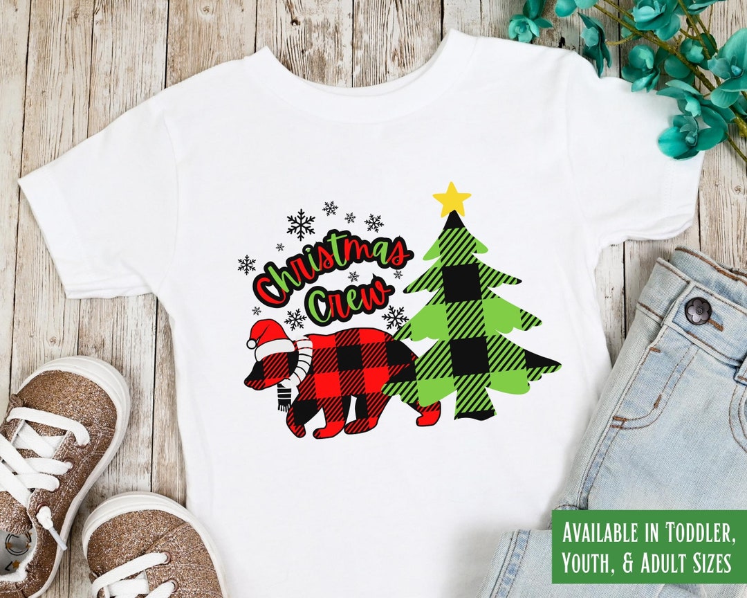 Custom Christmas Crew Shirts Family Name Christmas Plaid - Etsy
