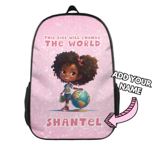 Personalisierter Kinderrucksack mit Namen, schwarzer Mädchenrucksack, benutzerdefinierte Schultasche, Schulanfanggeschenk, Affirmation Schulzubehör