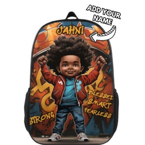 Sac à dos pour enfant avec nom, sac à dos garçon noir, cartable d'école personnalisé, un cadeau parfait pour la rentrée des classes pour les tout-petits et les enfants
