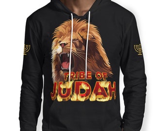 Lion of Judah Hoodie: Hebrew Israelite Menorah Apparel