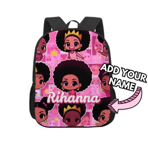 Sac à dos personnalisé pour enfant avec nom, sac à dos noir pour fille, cartable personnalisé, cadeau de rentrée, fournitures scolaires