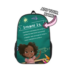 Sac à dos personnalisé pour enfant avec nom, sac à dos noir pour fille, cartable personnalisé, cadeau de rentrée, fournitures scolaires