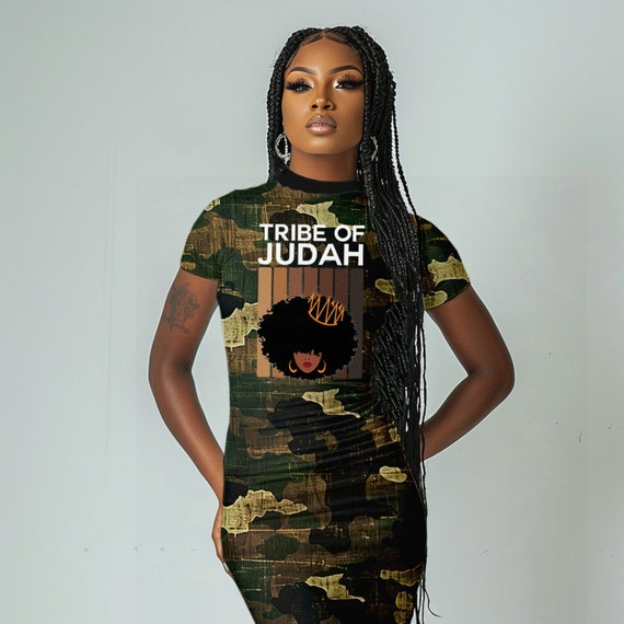 Hebrew Israelite Dress Israelite Clothing Israelite Women Daughter of Zion Short Sleeve Dress Camo Design Tribe of Judah Etsy Canada