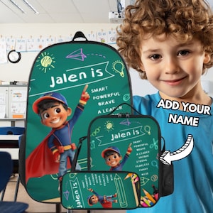 Sac à dos personnalisé pour enfants, cadeau de rentrée scolaire, ensemble sac à dos et sac à lunch pour enfants, cadeaux de rentrée scolaire, ensemble de sacs à dos pour enfants d'âge préscolaire