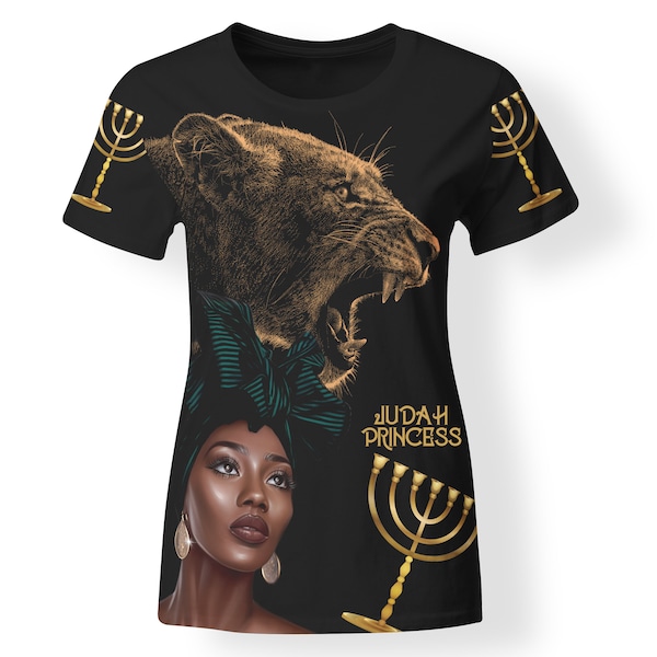 Princess Judah Israelite T-Shirt: Lion & Menorah Design