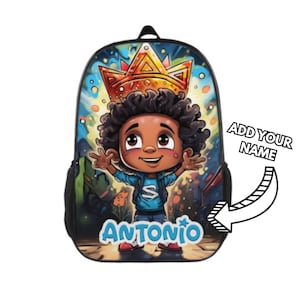 Sac à dos pour enfant avec nom personnalisé, sac à dos noir pour garçon, cartable d'école personnalisé, cadeau parfait pour la rentrée des jeunes enfants