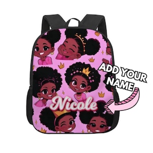 Sac à dos personnalisé pour tout-petit avec nom, sac à dos pour fille, cartable personnalisé, sac à dos noir pour fille, cartable personnalisé pour petites filles