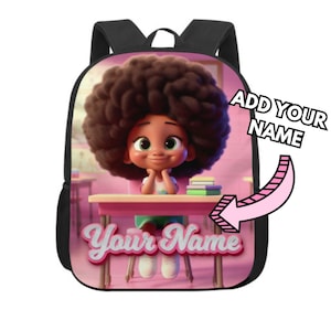 Sac à dos pour tout-petit avec nom, sac à dos personnalisé pour fille, cartable personnalisé, sac à dos noir pour fille, cartable personnalisé pour petites filles