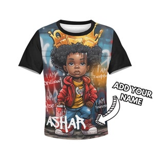 Personalisiertes Black Boy T-Shirt: Benutzerdefinierte Namensbestätigung