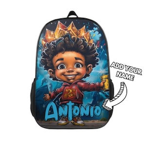 Sac à dos pour enfant avec nom personnalisé, sac à dos noir pour garçon, cartable d'école personnalisé, cadeau parfait pour la rentrée des jeunes enfants