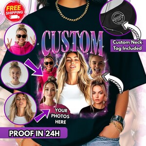 Custom Face Shirt: Personalized Bootleg Rap Tee, Photo Gift