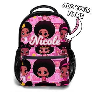 Sac à dos personnalisé pour enfant avec nom, sac à dos noir pour fille, cartable personnalisé, cadeau de rentrée, fournitures scolaires