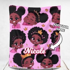 Personalized Princess Girl Blanket: Custom Fleece Throw