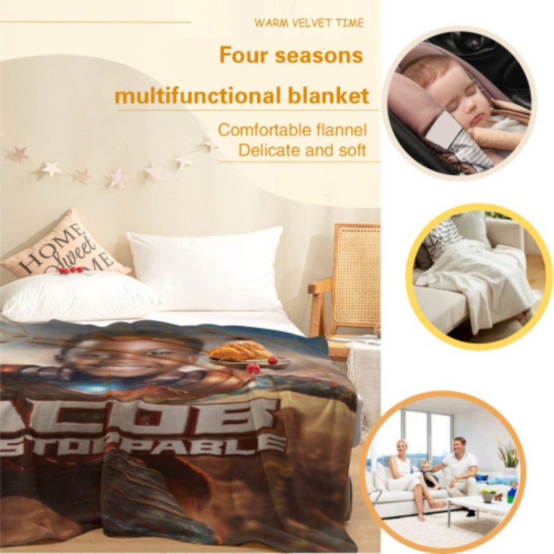 Personalized Kids Superhero Photo Blanket, Photo Blanket for Kids