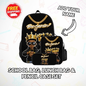 Sac à dos enfant personnalisé, sac à dos garçon noir, cartable personnalisé, cadeaux de rentrée, sac à dos garçon noir