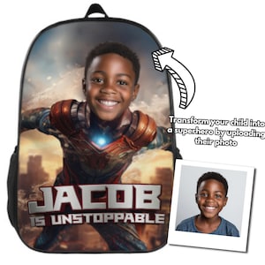 Sac à dos enfant personnalisé, sac à dos garçon noir, cartable personnalisé, cadeaux de rentrée, sac à dos garçon noir