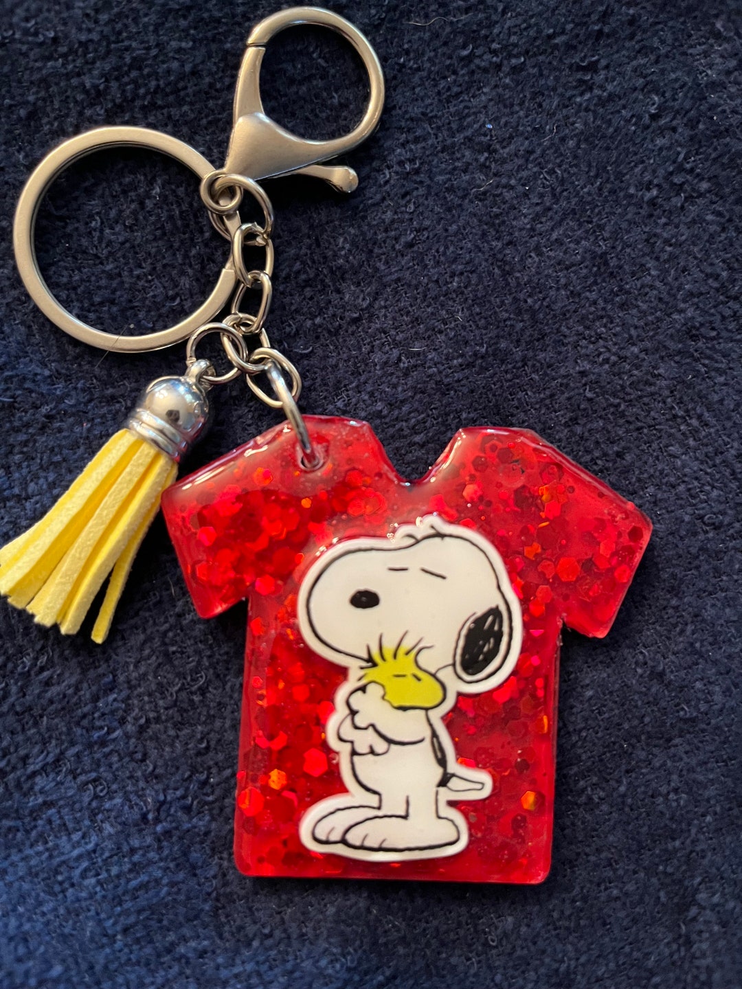 White Dog Key Chain Etsy