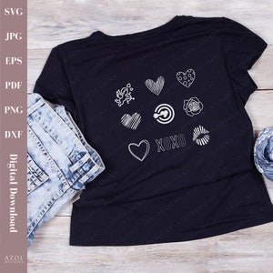 Valentine Shirt svg, Heart scribble svg, Valentines Day svg, XOXO svg, Cupid svg, Rose svg, Kiss svg, Valentine png, Valentines Day svg File