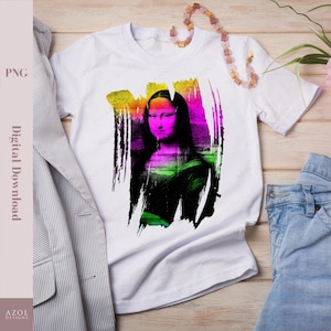Famous Art Prints digital Mona lisa png Famous Painting Pop art Printable Mona lisa shirt Da Vinci Print Mona Lisa Tumbler, LGBTQ