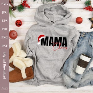 Mama Claus svg, Camiseta Mama Claus, Moletons de Natal, Moletom Mama, Camiseta Mama, Presente de Natal para Ela, Camisetas de Mãe, Vida de Mãe