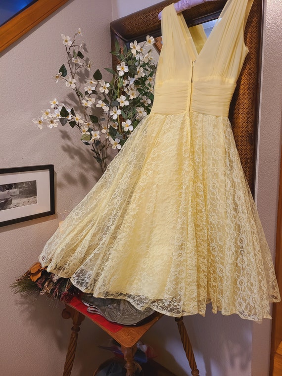 Vintage Yellow 1950's Prom Dress - image 5