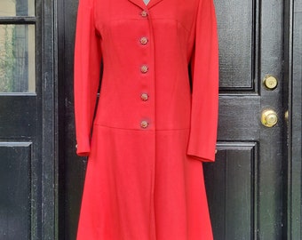 Vintage 70's Red Italian Coat by Happening Made Size 42