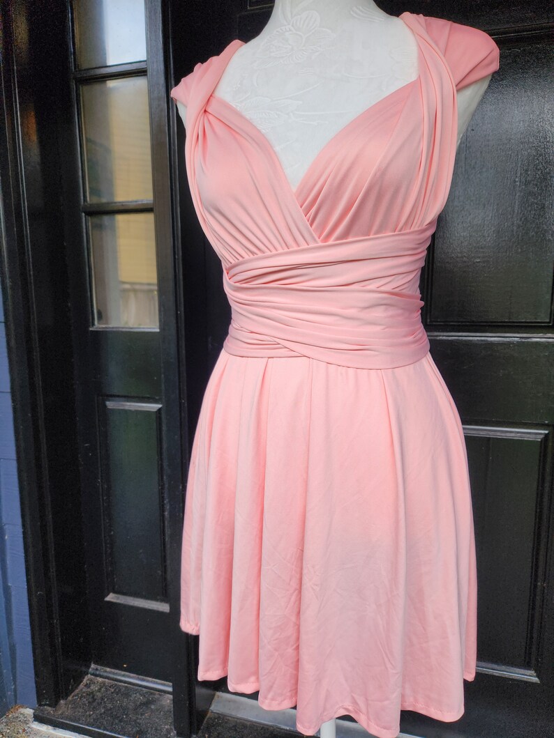 open lace back dress Classic Multiway Infinity Dress In Light Blush Pink For Sale - Bridesmaids  Dresses main image 1