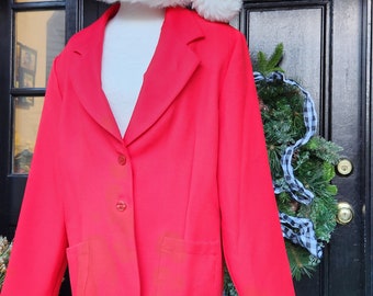 Vintage 70's  BT Industries Red Blazer