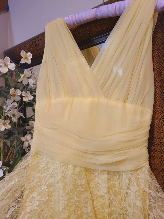 Vintage Yellow 1950's Prom Dress - image 2