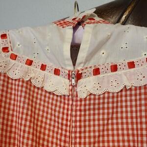 Vintage 1970's Red Gingham Maxi Dress image 5