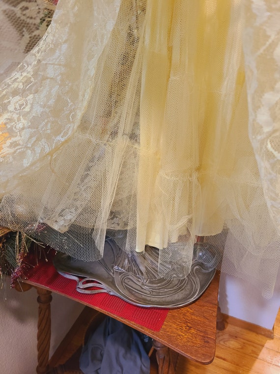 Vintage Yellow 1950's Prom Dress - image 4
