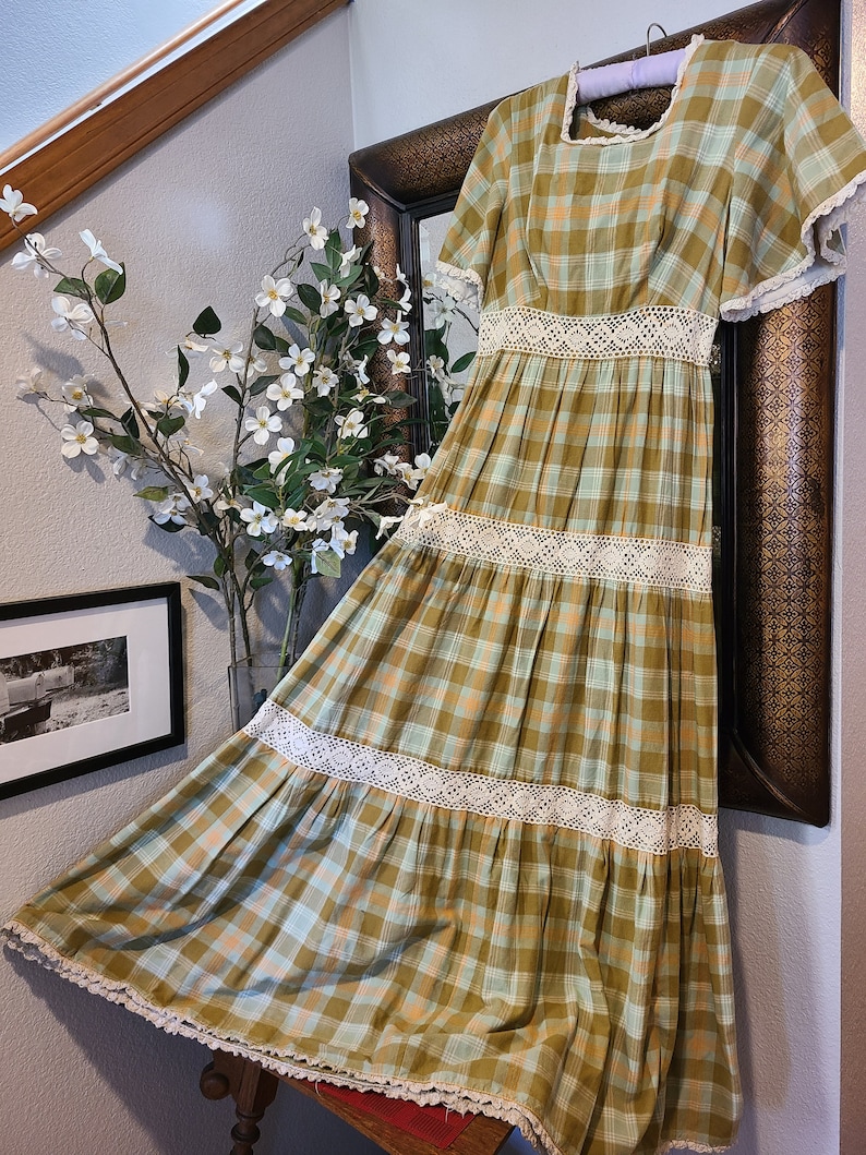 Vintage 70's Rae shops Dolls Tiered Maxi Dress
